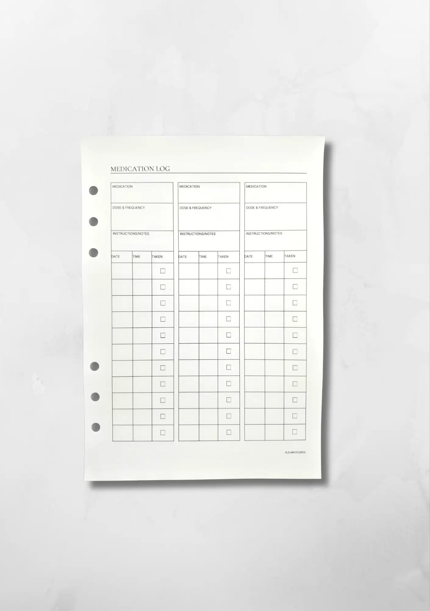 MEDICATION LOG