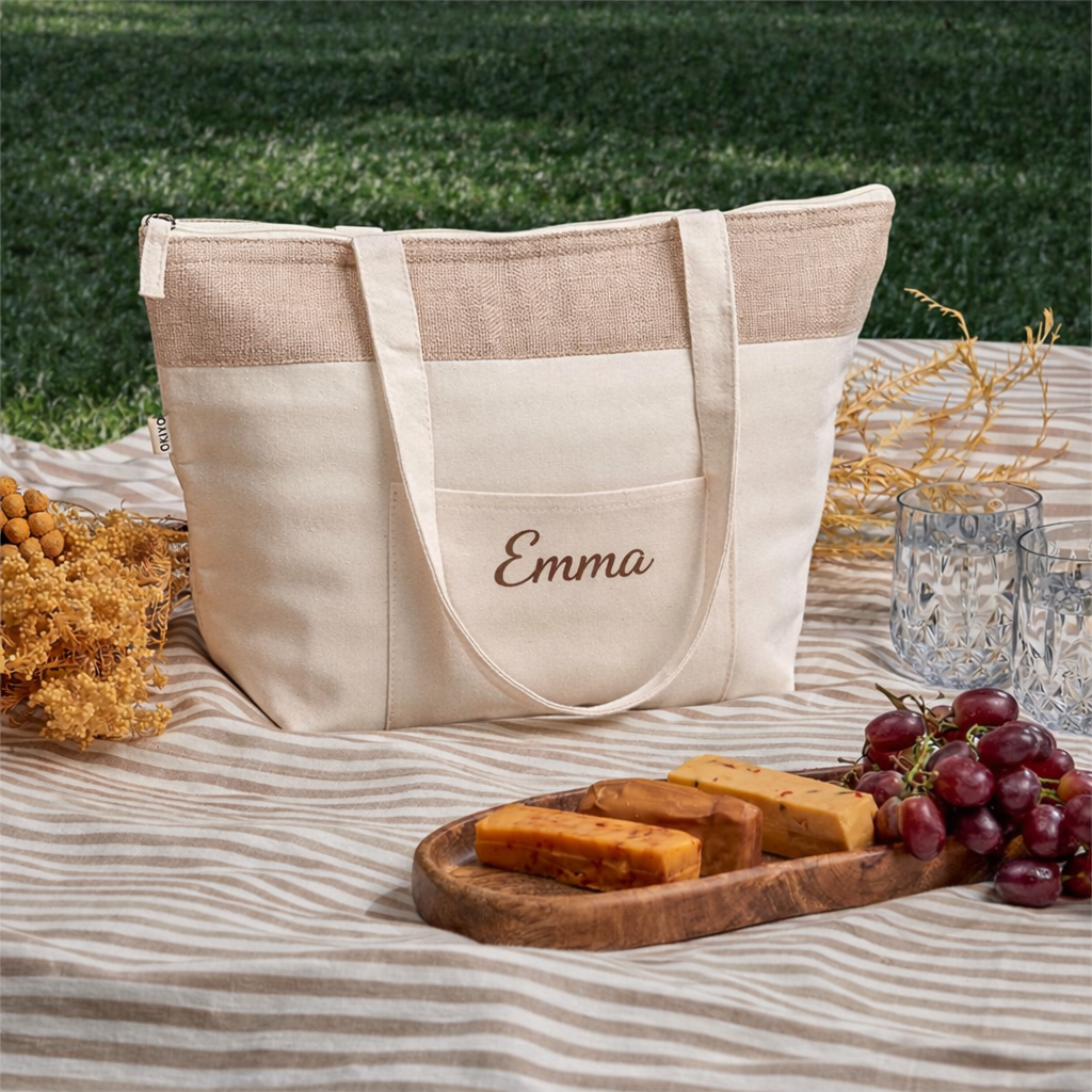 Personalised Natural Lunch Cooler Tote