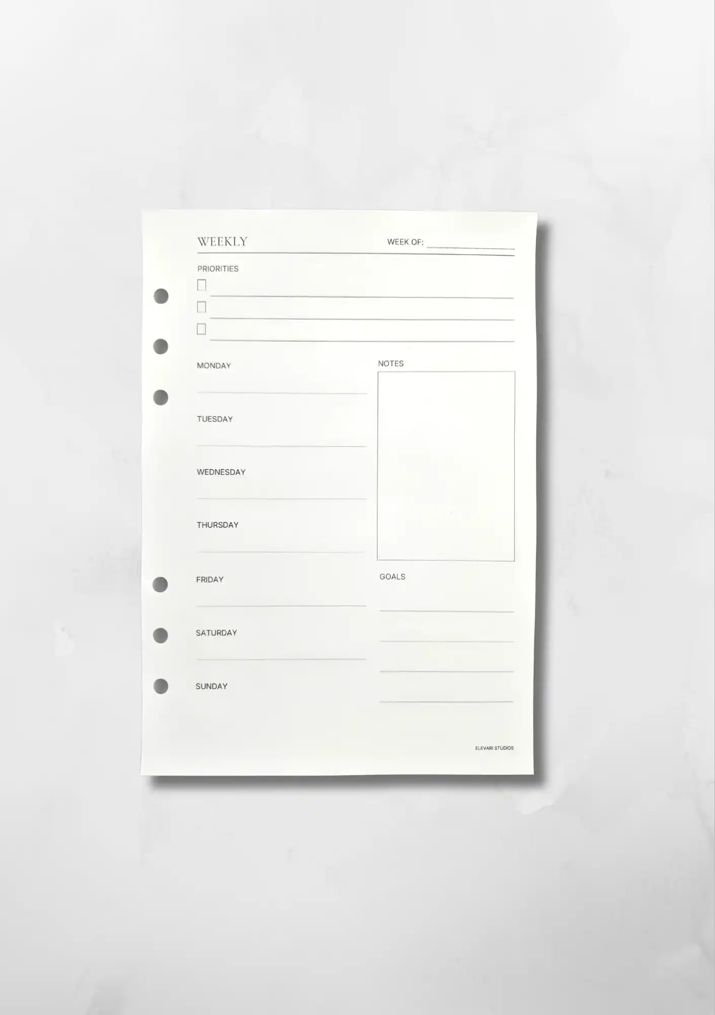 WEEKLY PLANNER