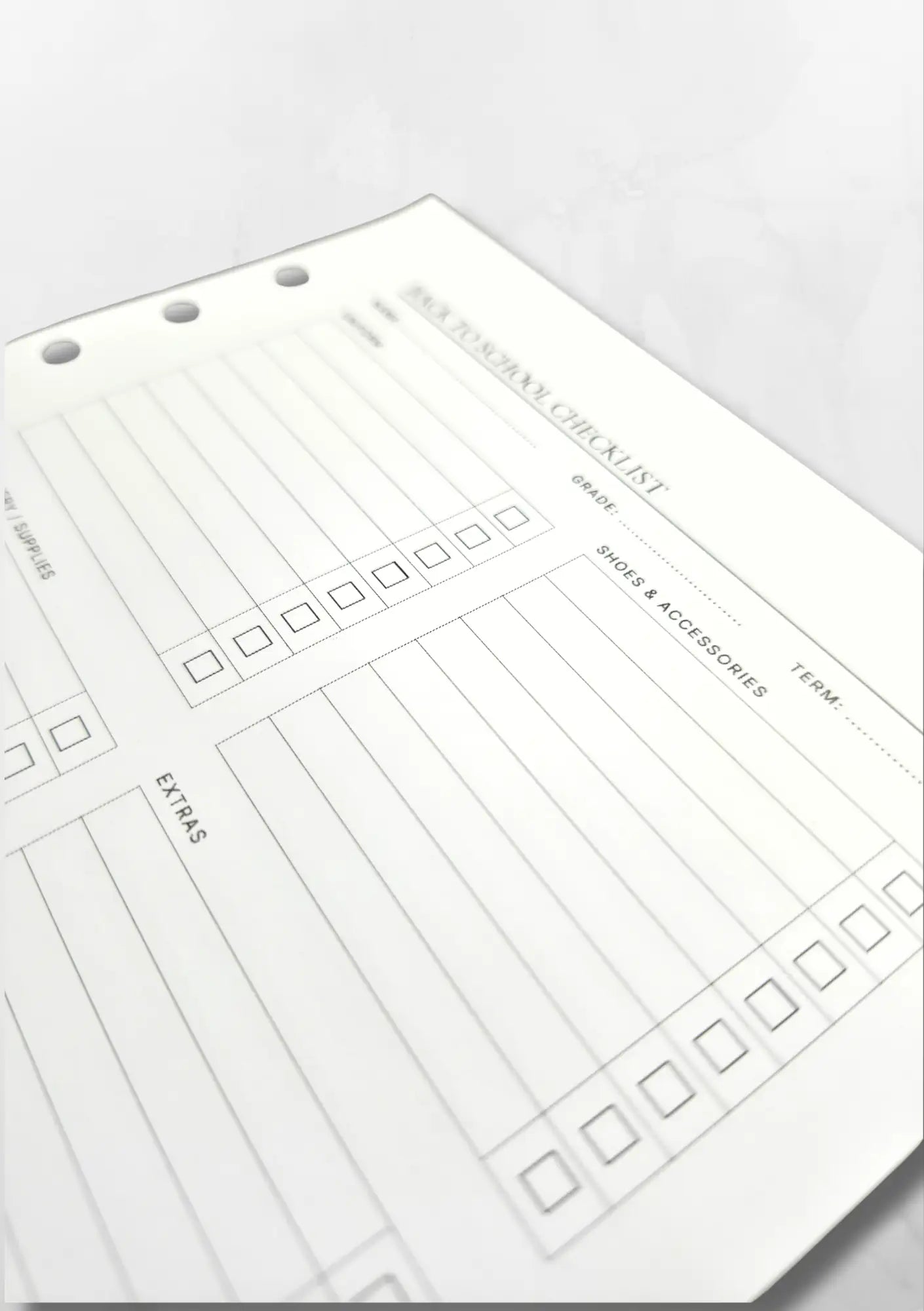 BACK TO SCHOOL CHECKLIST