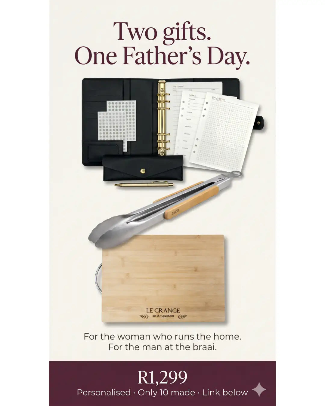 Father's Day Power Bundle — Planner + Personalised Braai Set