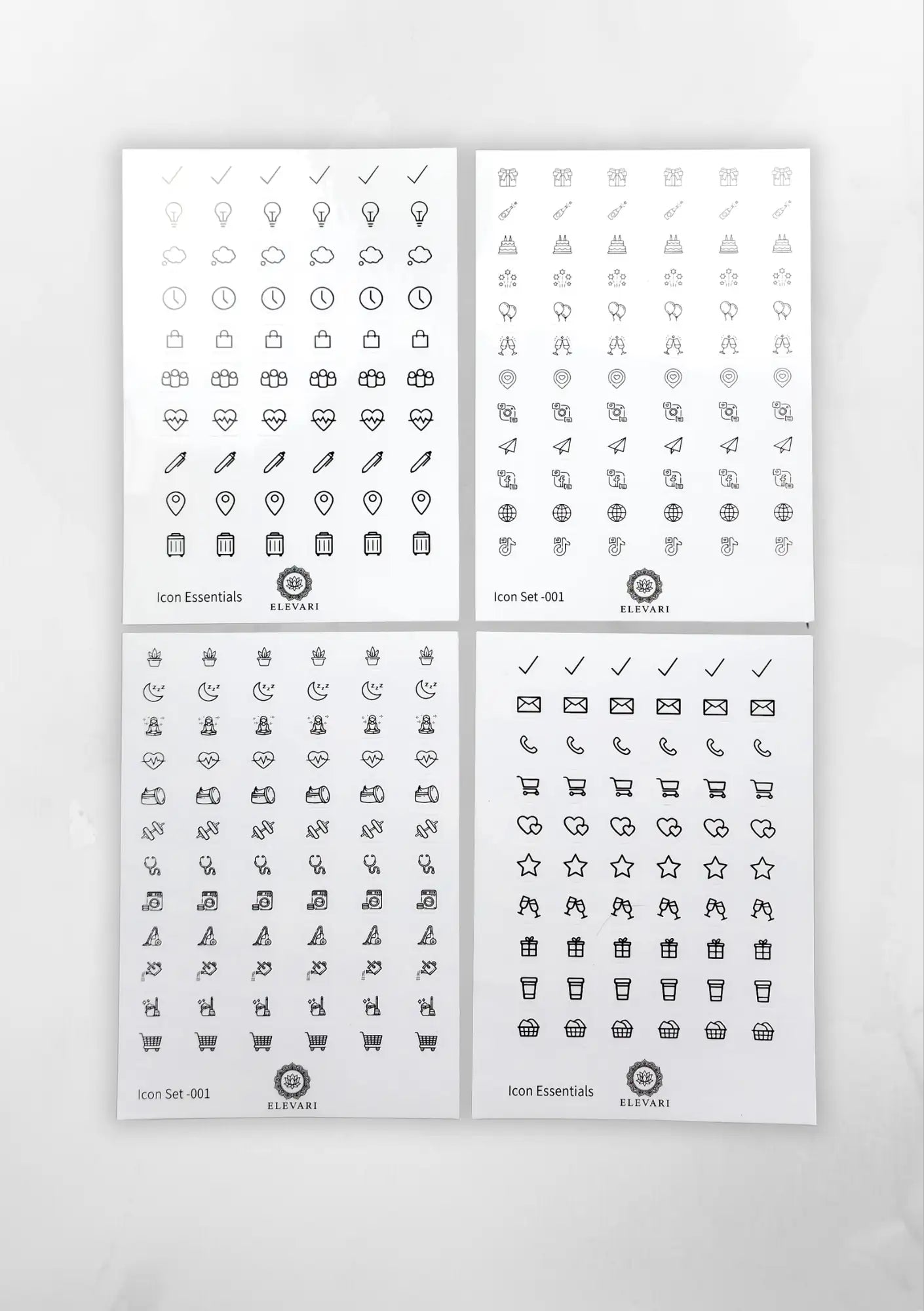 Planner Icon Stickers — Transparent Mini Icons for A5 Planners