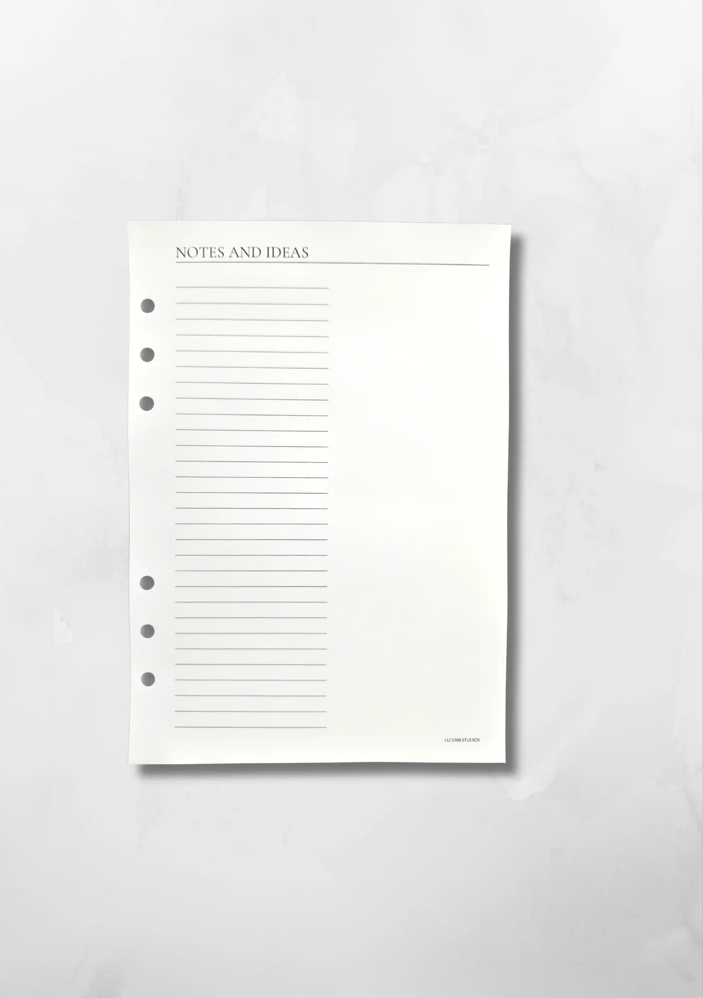 NOTES AND IDEAS