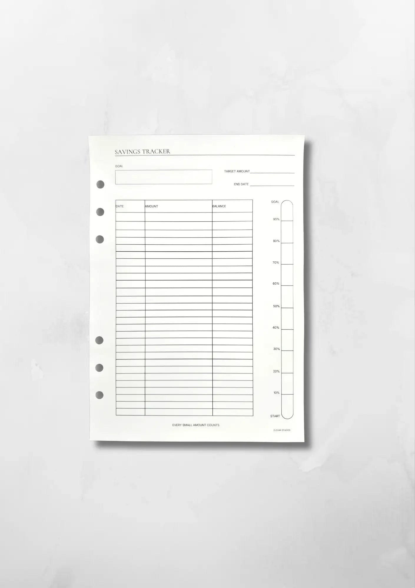 MONTHLY SAVINGS TRACKER
