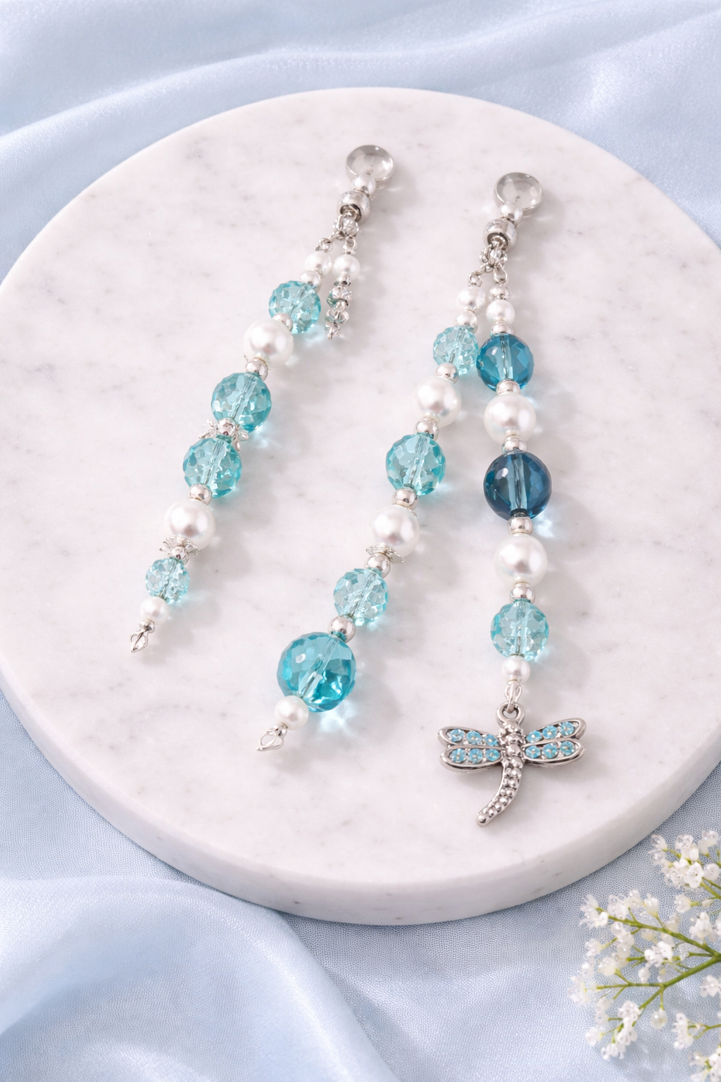 Beaded Charm Keychain - 3 strings